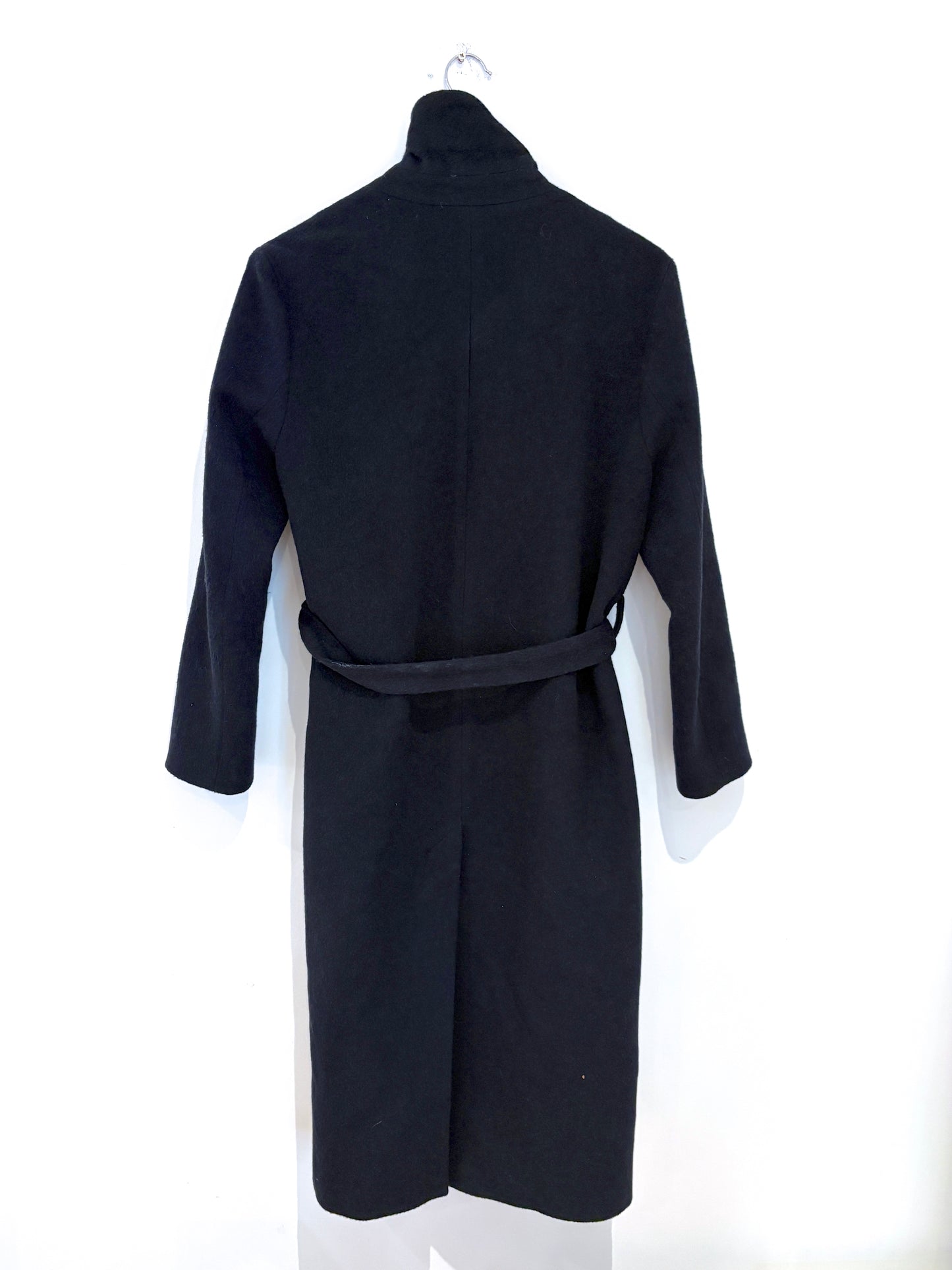 & Other Stories Dark Navy Belted Wool Coat UK 8