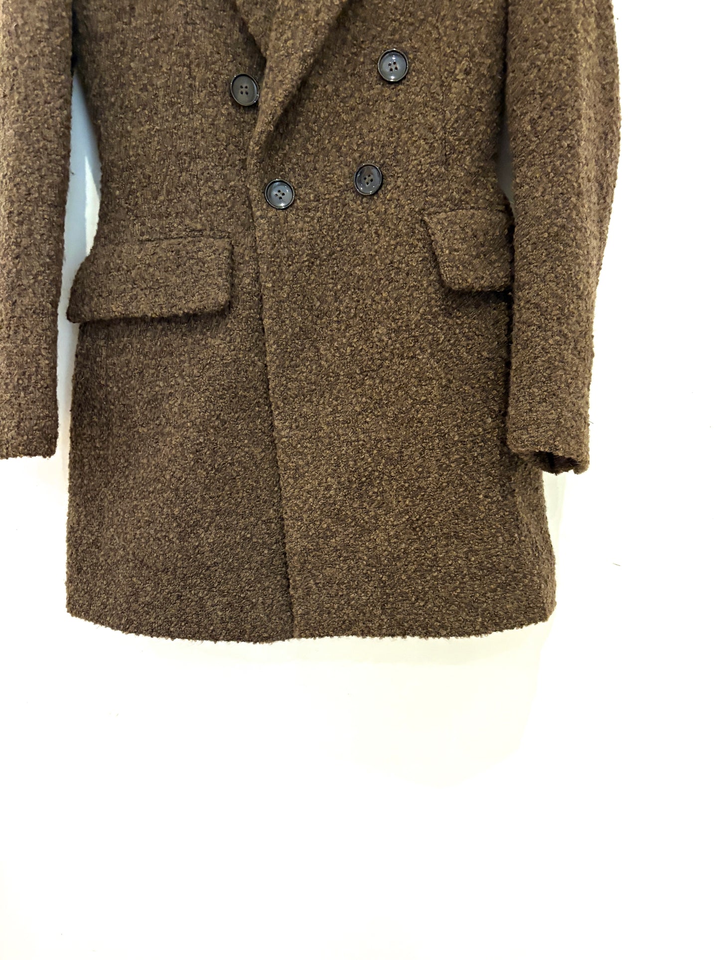 Zara Khaki Bouclé Blazer S