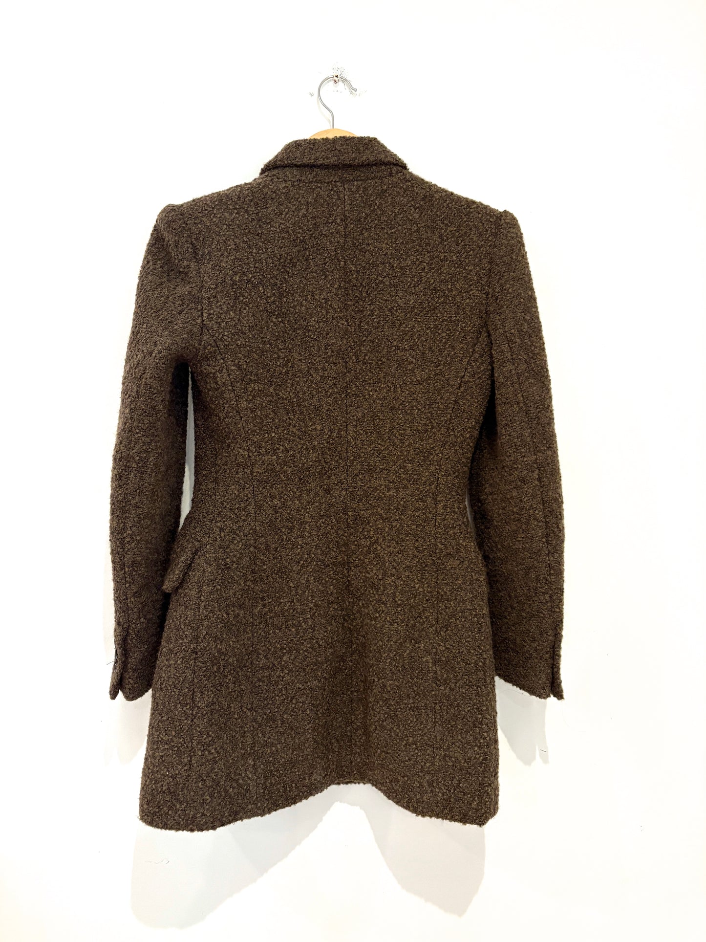 Zara Khaki Bouclé Blazer S
