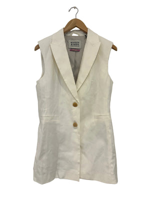 New With Tags Scotch & Soda Ecru Longline Waistcoat S