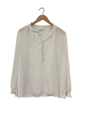 The Fold Silk White Blouse UK 12