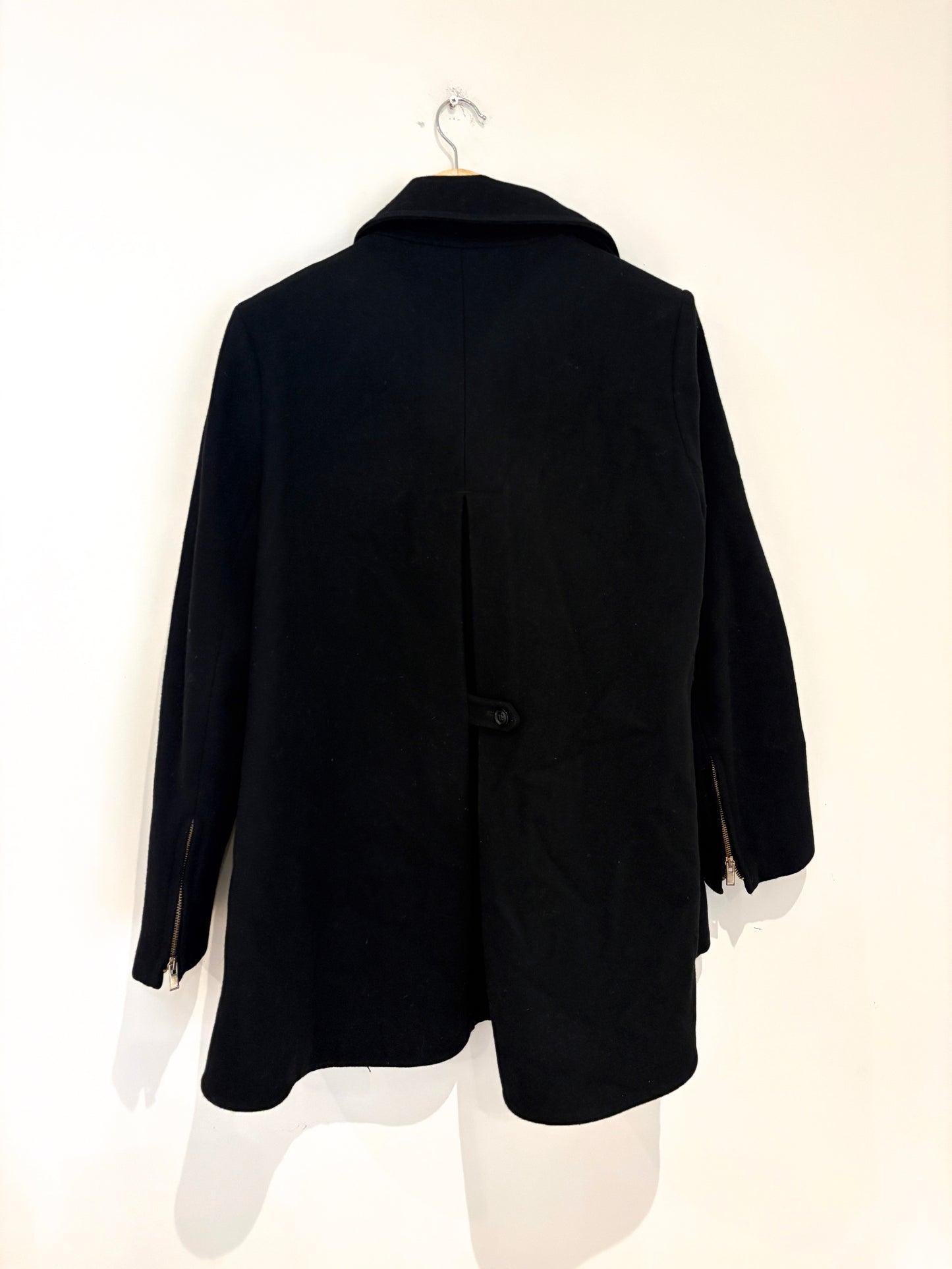 Me+Em Black Wool Pea Coat L