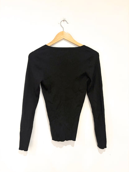 Joseph Black V-neck Cardigan M