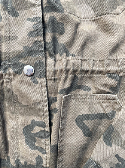 Me+Em Khaki Casual Drawstring Camouflage Jacket UK 14