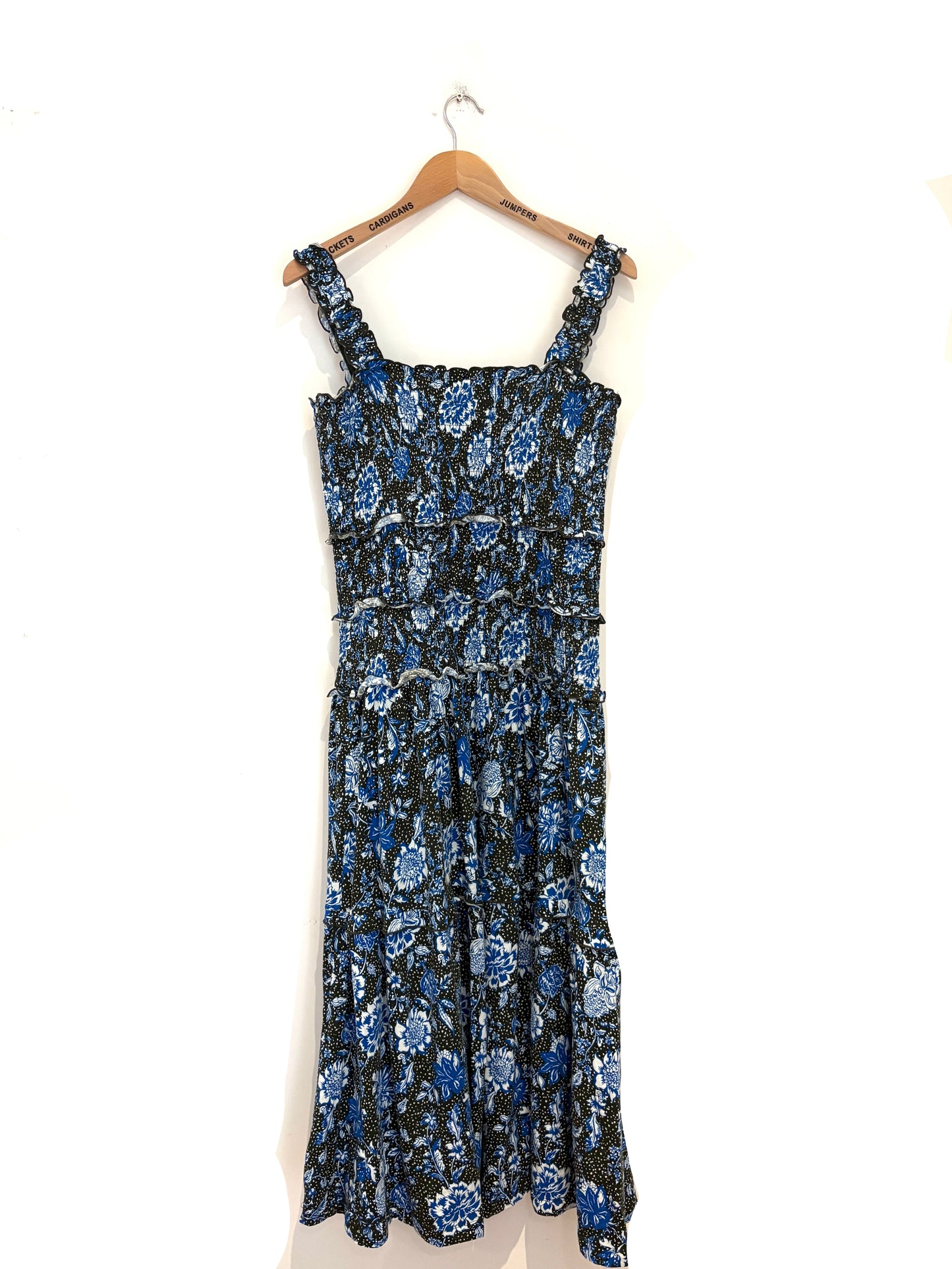 Me+Em Smocked Paisley Midi Dress UK 14