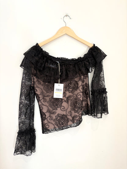New With Tags Nicholas Rosie Lace One Shoulder Top UK 8