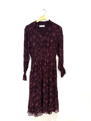 The Fold Silk Print Midi Dress UK 12