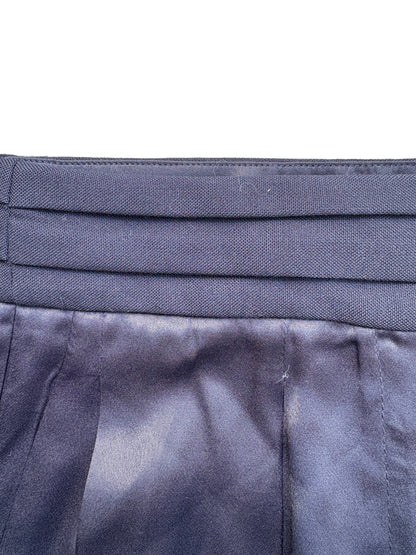 Massimo Dutti Studio Navy Silky Tailored Trousers UK 8