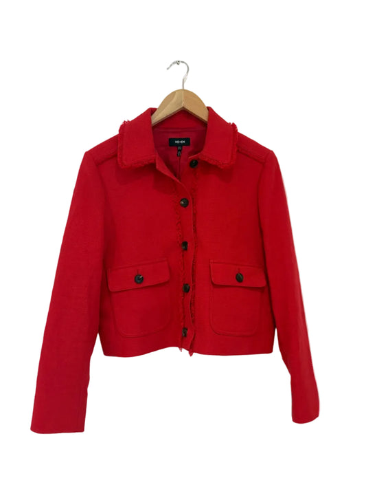Me+Em Red Tweed Cropped Jacket