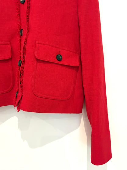 Me+Em Red Tweed Cropped Jacket UK 14