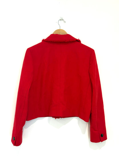 Me+Em Red Tweed Cropped Jacket UK 14