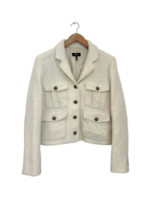 Me+Em Military Boucle Cream Utility Crop Jacket UK 14