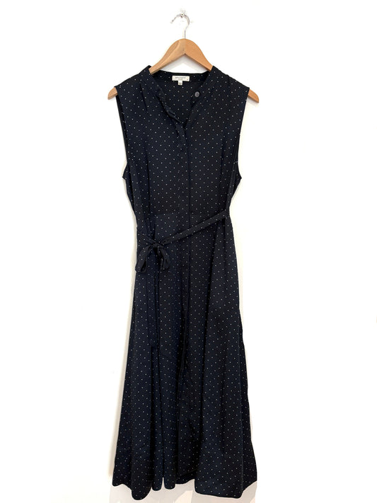 Equipment Clevette Navy Polka Dot Dress