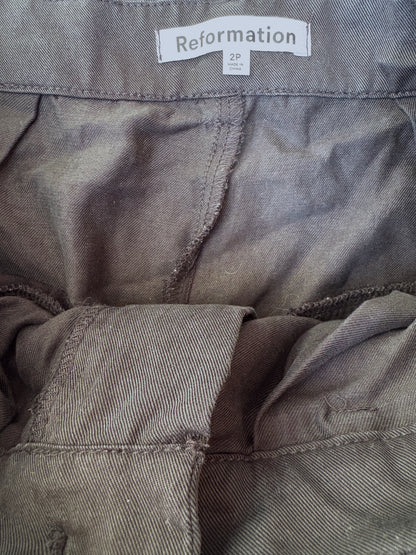 Reformation Mason Wide Leg Trousers UK 6 Petite