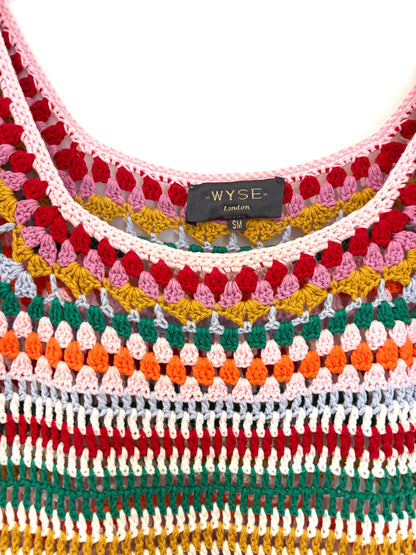 Wyse Crochet Multicolour Knit Top S/M