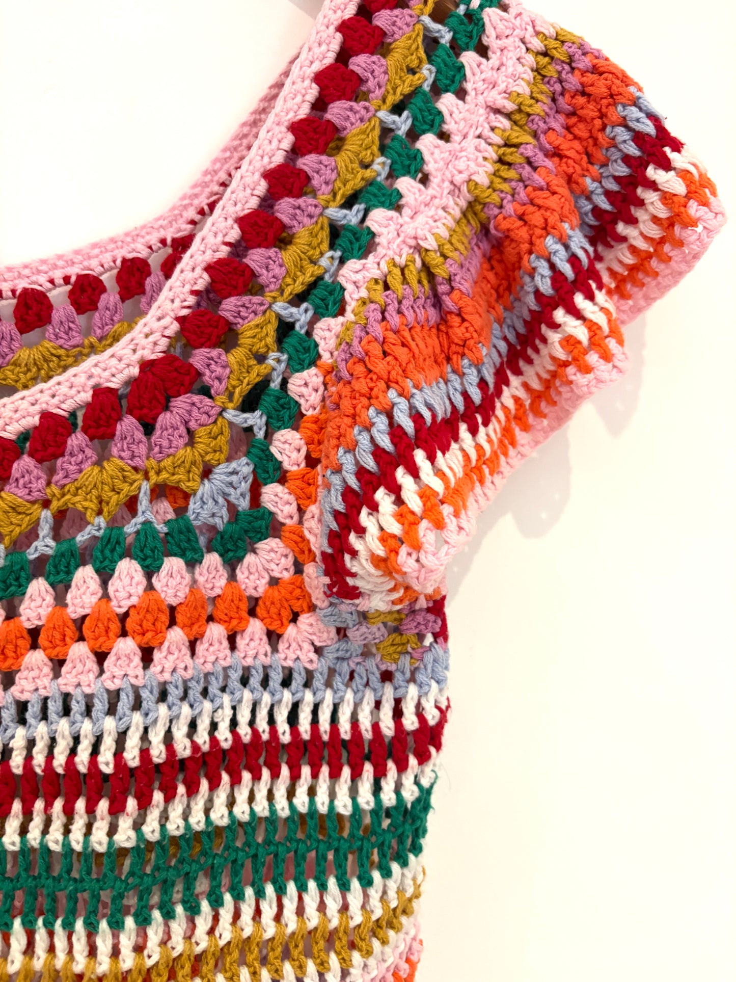 Wyse Crochet Multicolour Knit Top S/M