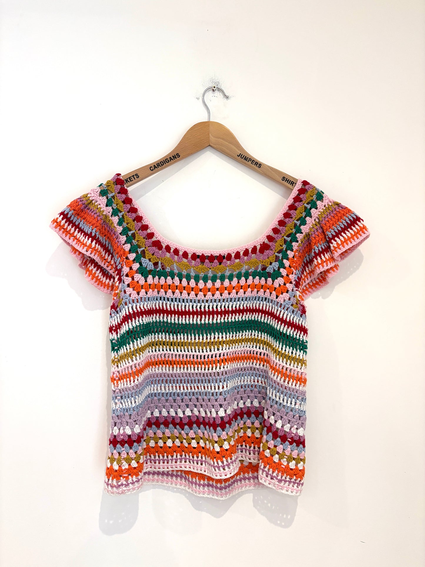 Wyse Crochet Multicolour Knit Top S/M