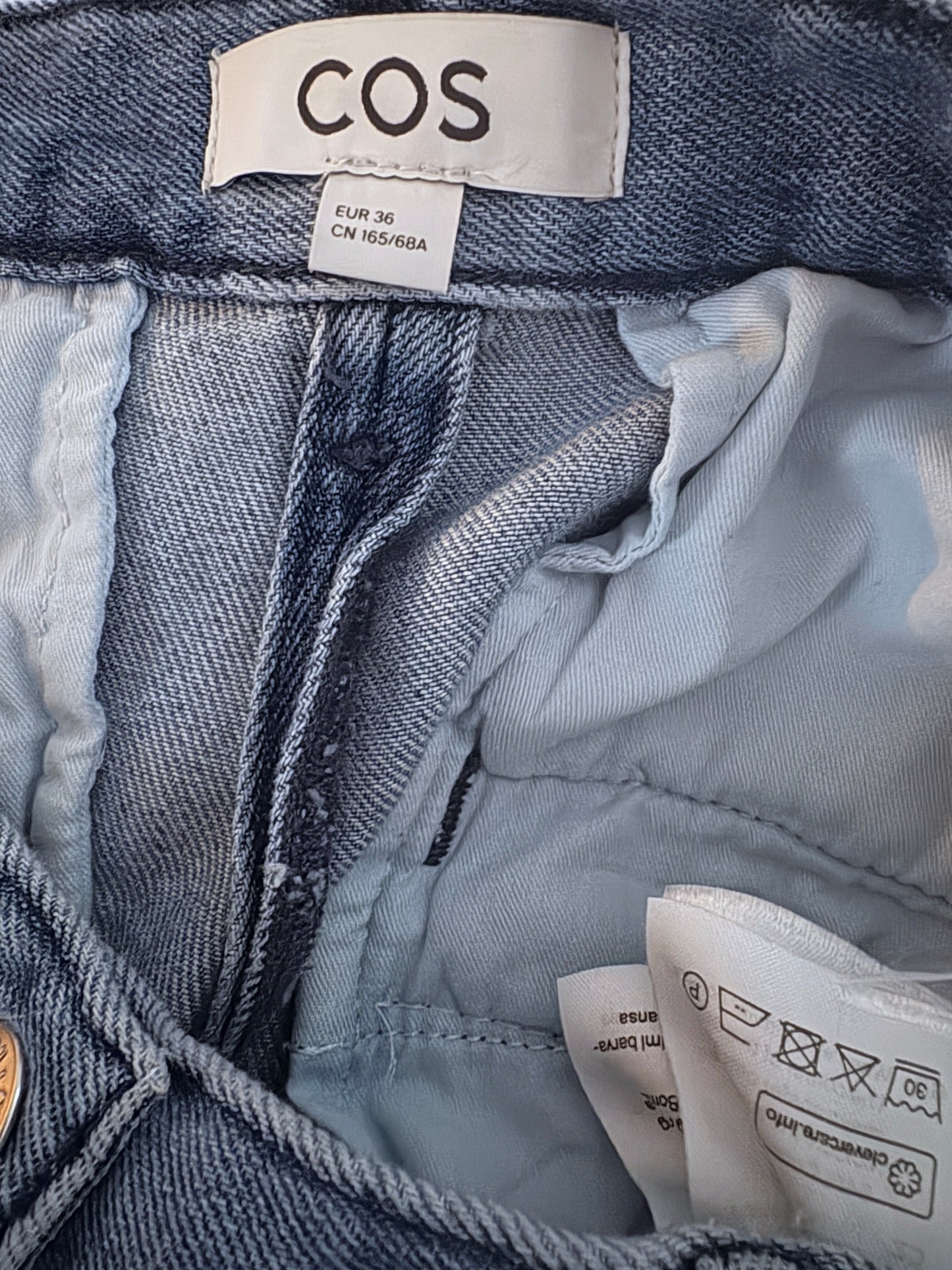 COS Wide Leg Denim Trousers UK 8
