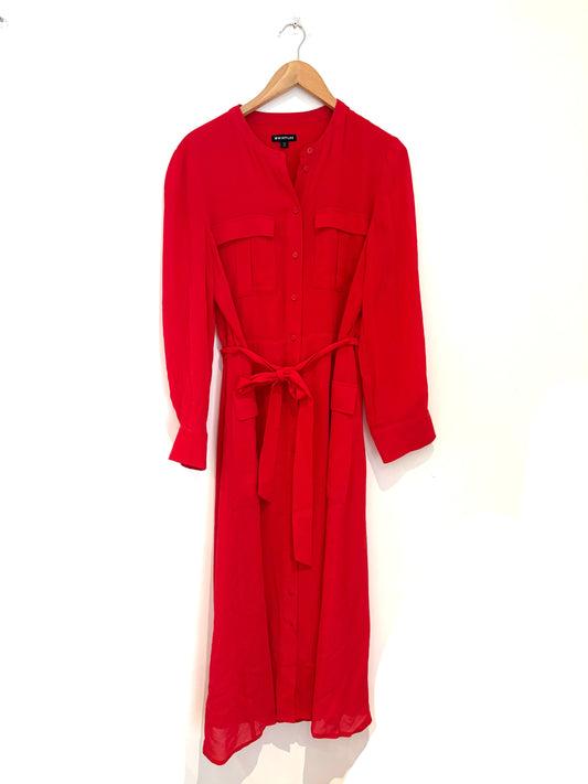 Whistles Nia Shirt Dress Red