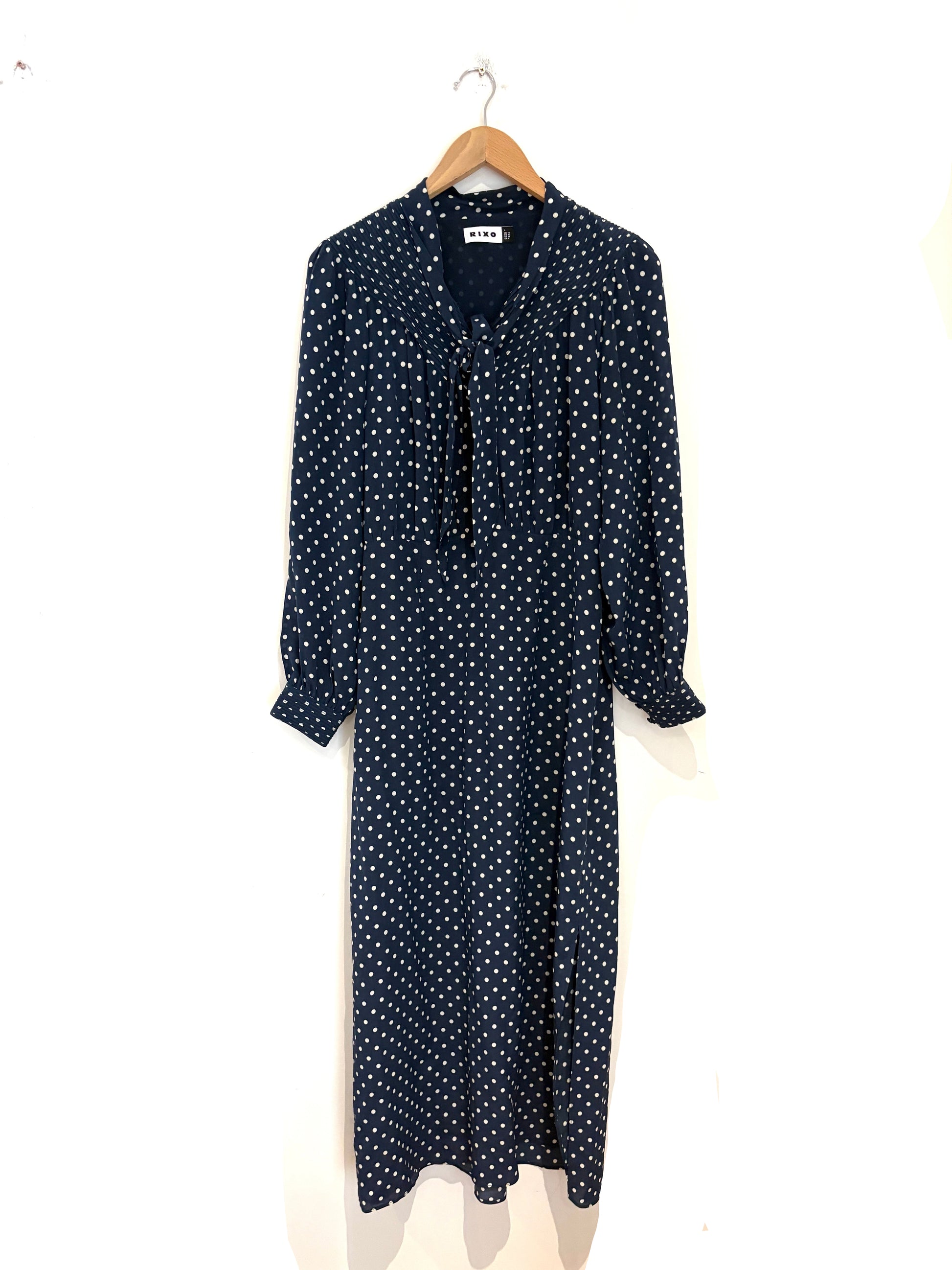 Rixo Bette Silk Polka Dot Dress