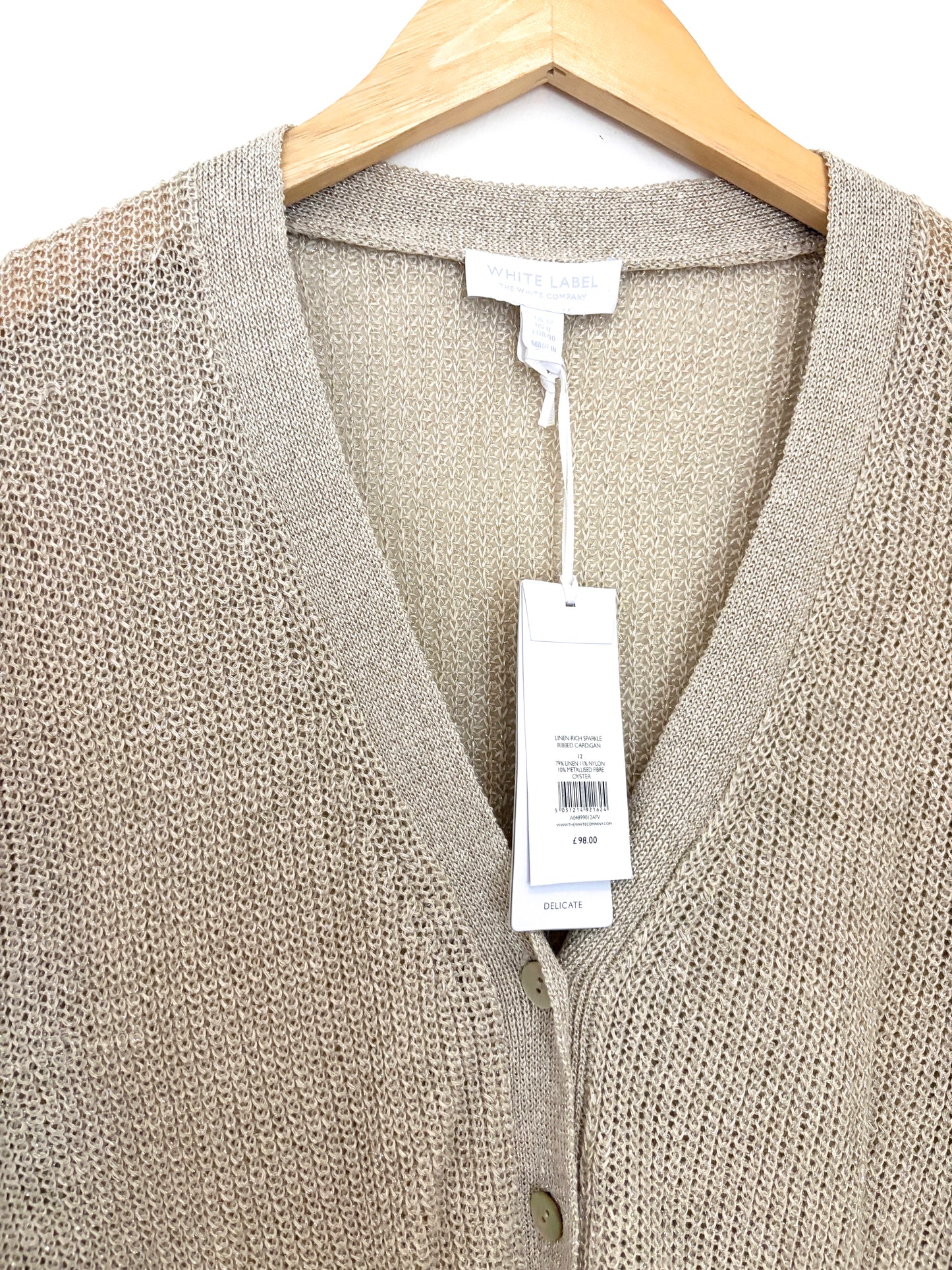 New With Tags White Label White Company Sparkle Cardigan UK 12