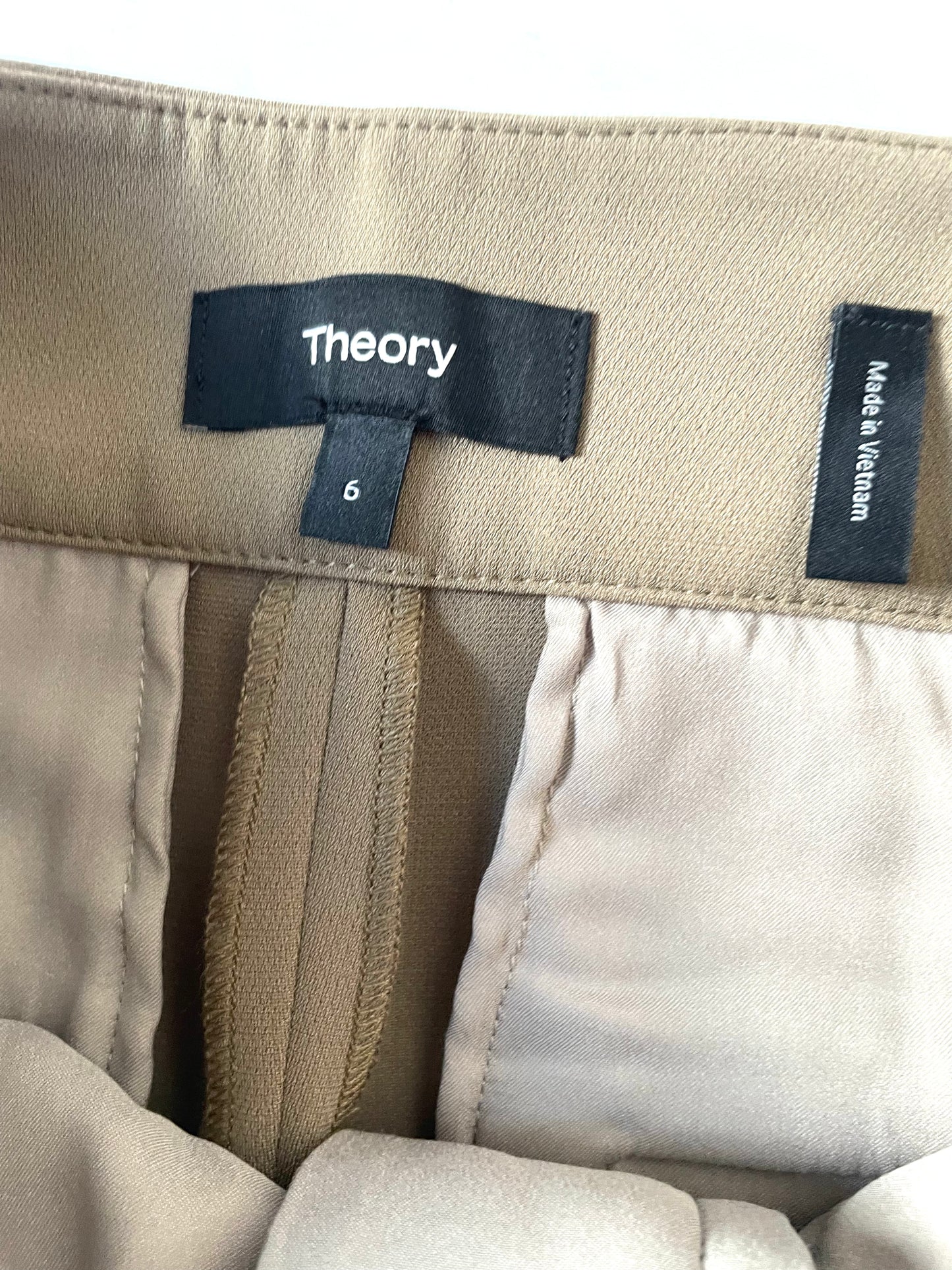Theory Wide Leg Admiral Crepe Trousers UK 10