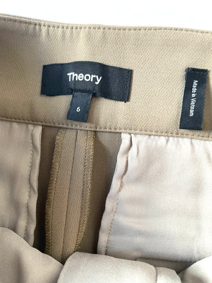 Theory Wide Leg Admiral Crepe Trousers UK 10