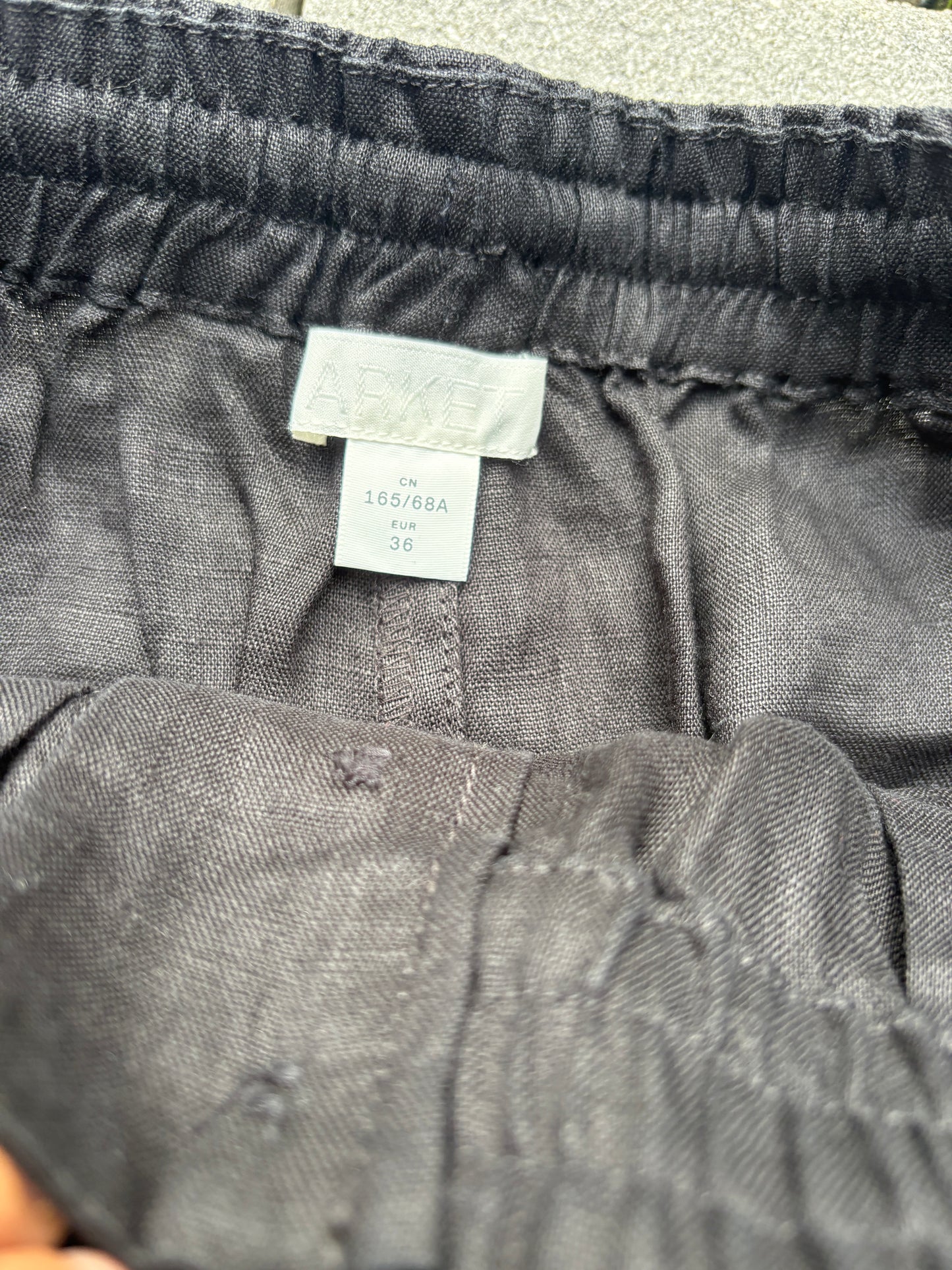 Arket Black Linen Shorts UK 8