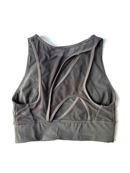Lululemon Grey Cropped Sports Top UK 10