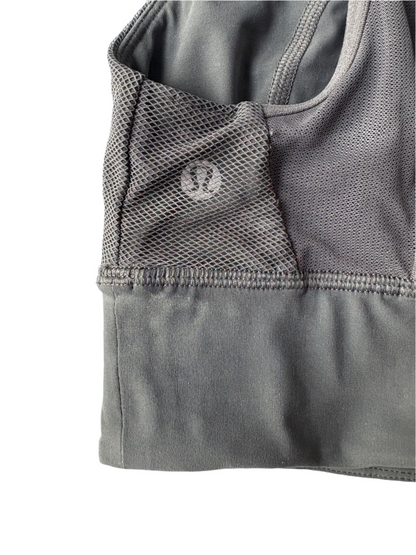 Lululemon Grey Cropped Sports Top UK 10