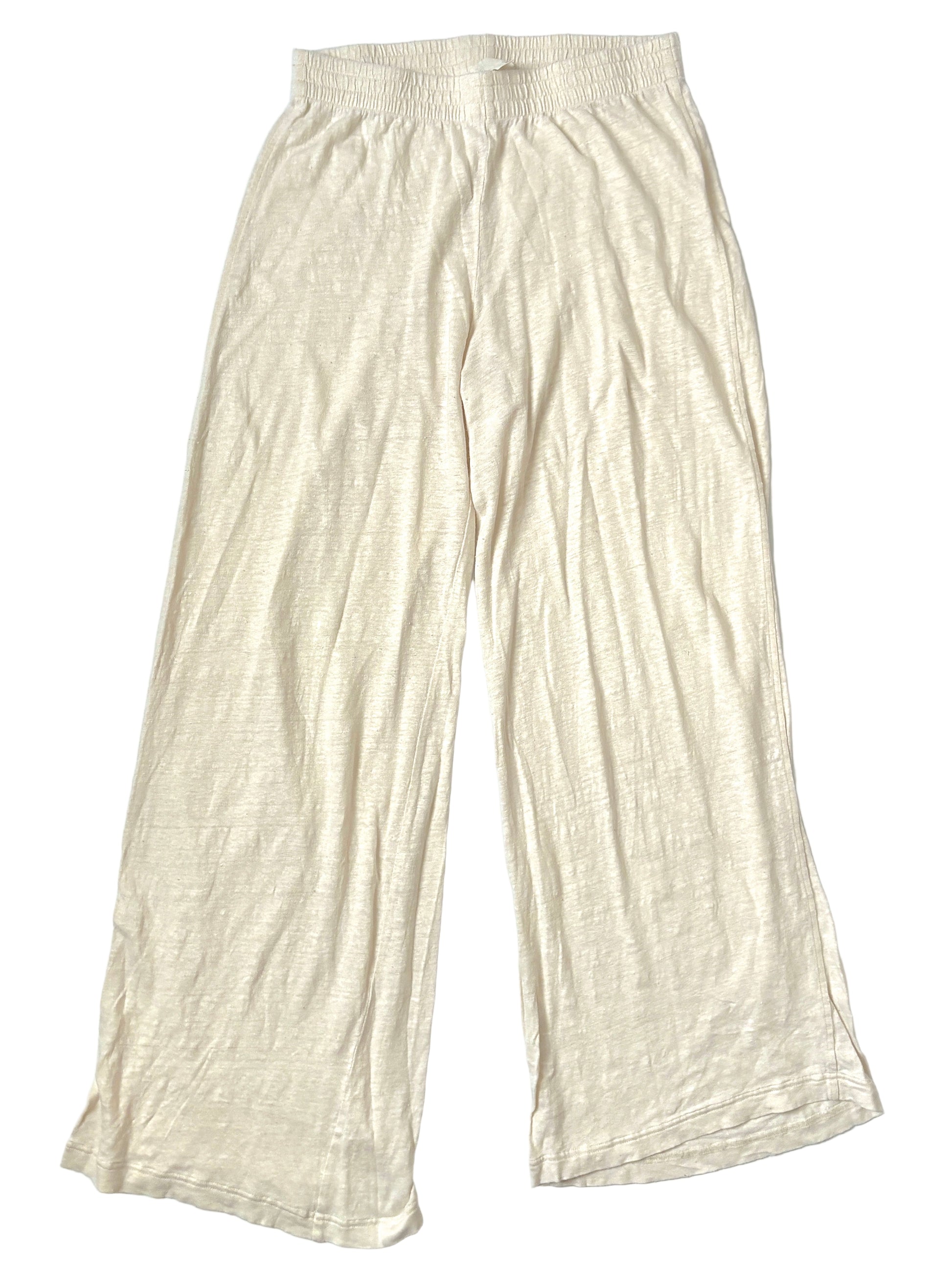 arket cream wide leg leggings