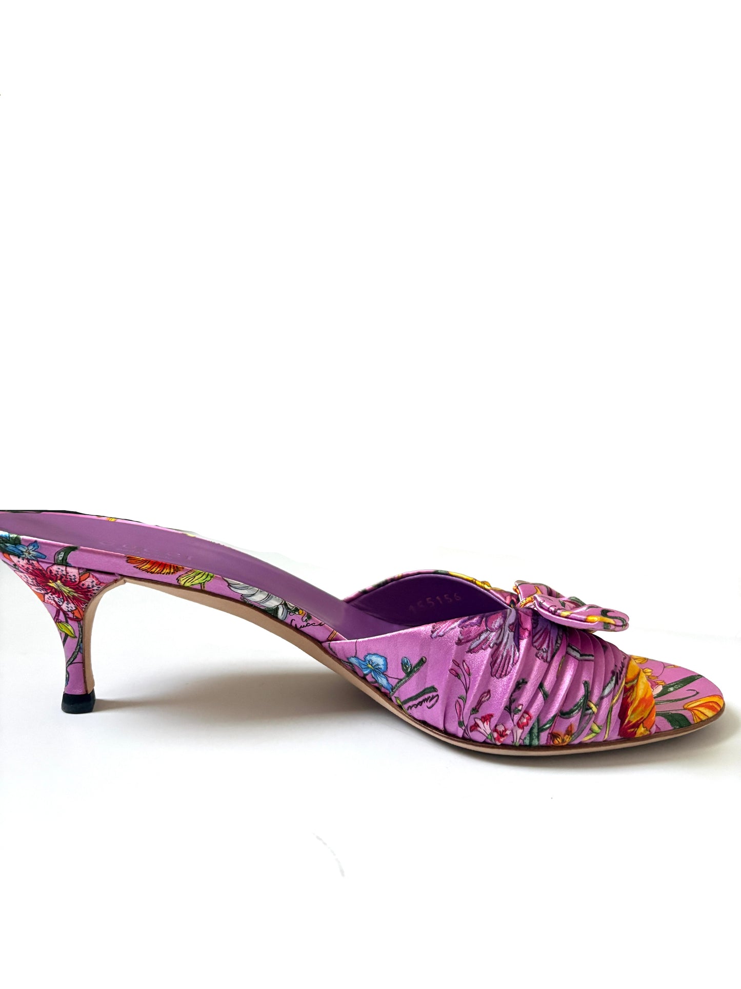 Gucci Vintage Floral Dorianne Satin Mules UK 4.5