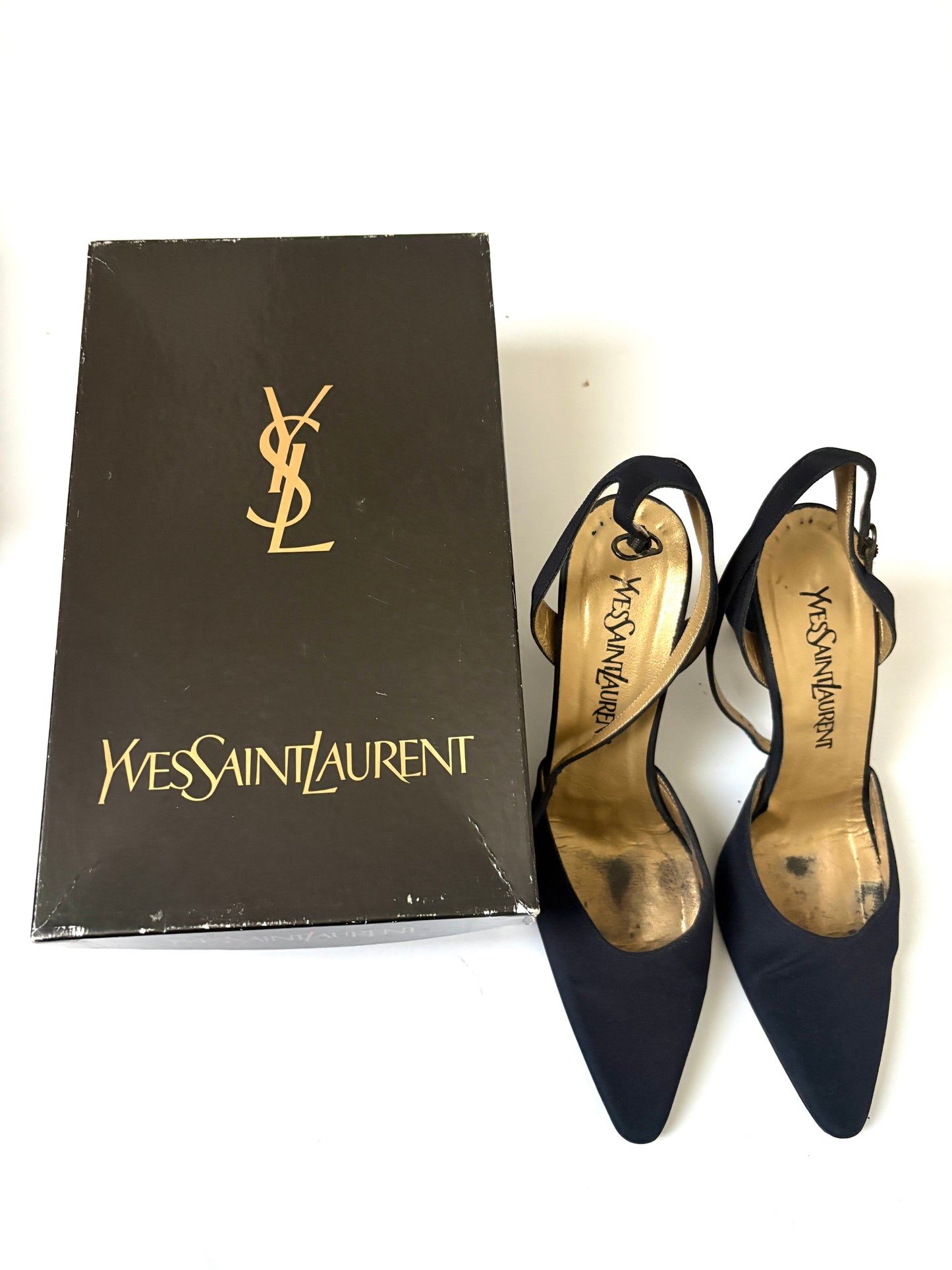 Yves Saint Laurent Vintage Ankle Strap Slingbacks