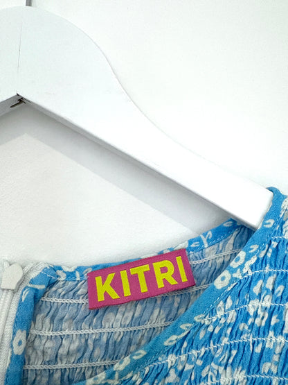 Kitri Blue Floral Persephone Dress UK 8