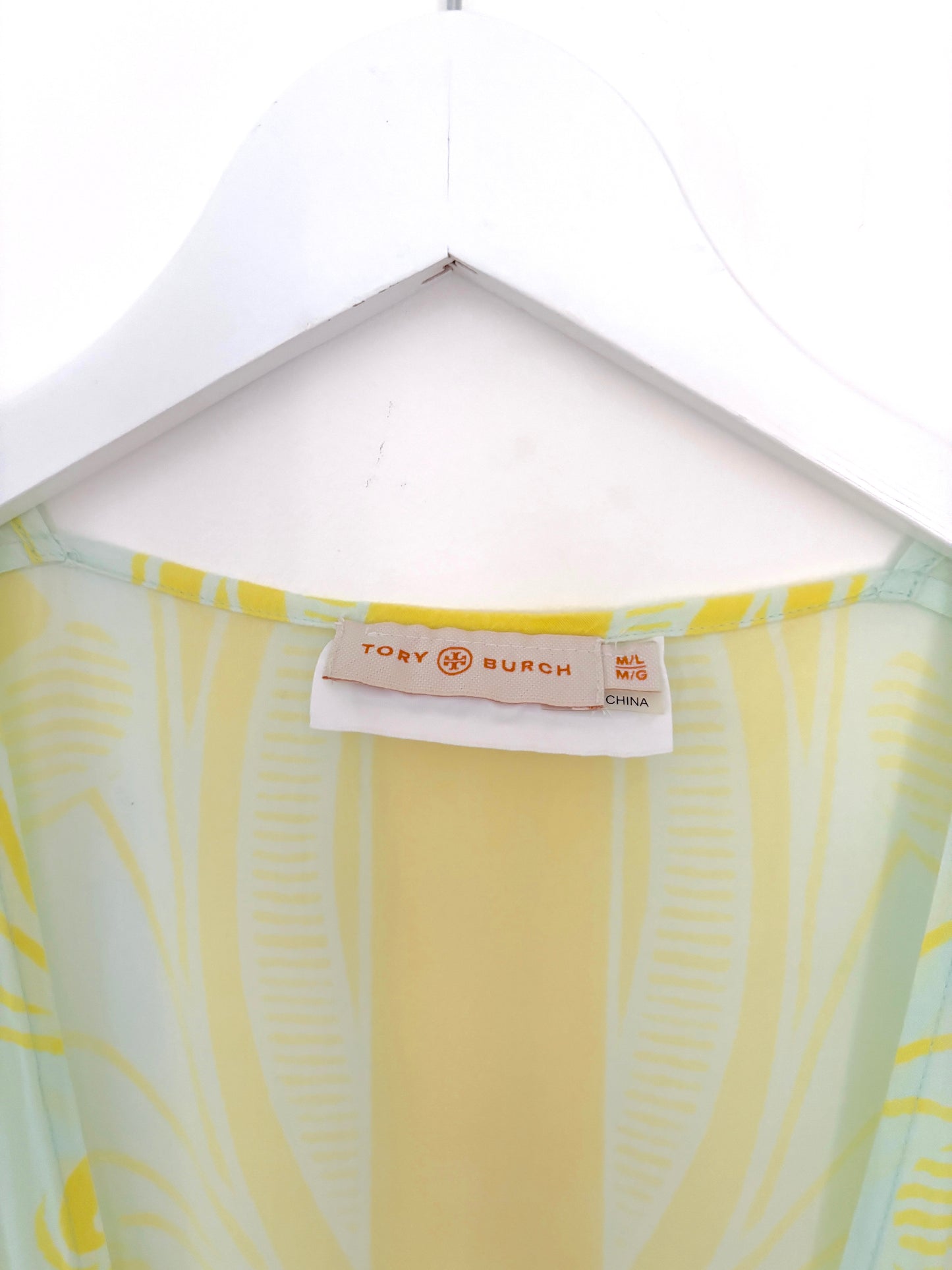 Tory Burch Yellow & Blue Kaftan M/L