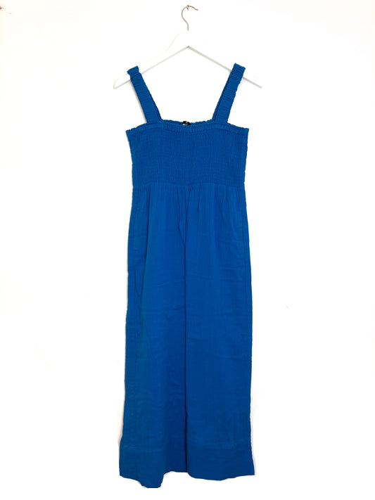 Me+Em Blue Cotton Cheesecloth Jumpsuit UK 10