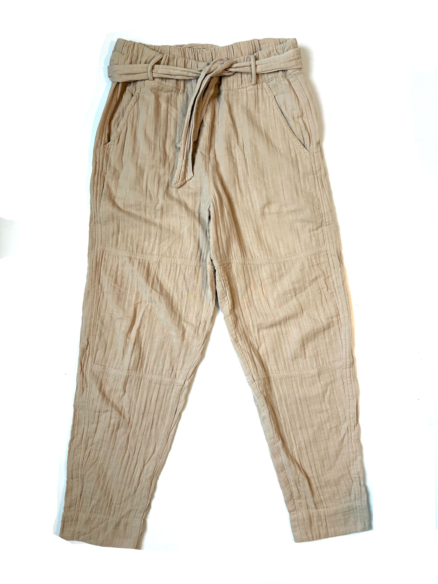 Me+Em Beige Cheesecloth Trousers