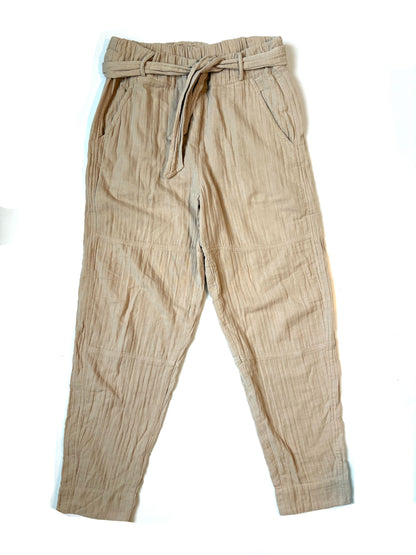 Me+Em Beige Cheesecloth Trousers