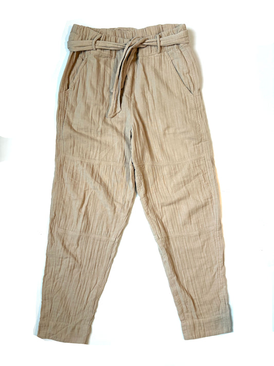 Me+Em Beige Cheesecloth Trousers