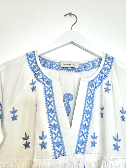 By Malina Cotton Embroidered Dress XS