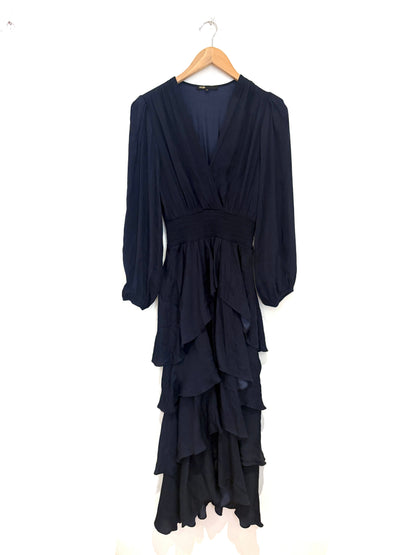 Maje Marine Ruffinella Tiered Dress