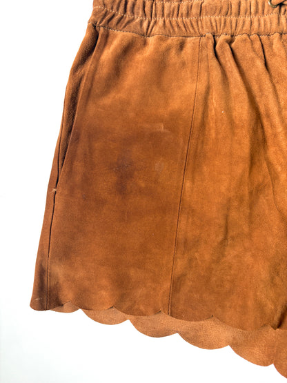 Sézane Tan Suede Shorts UK 8