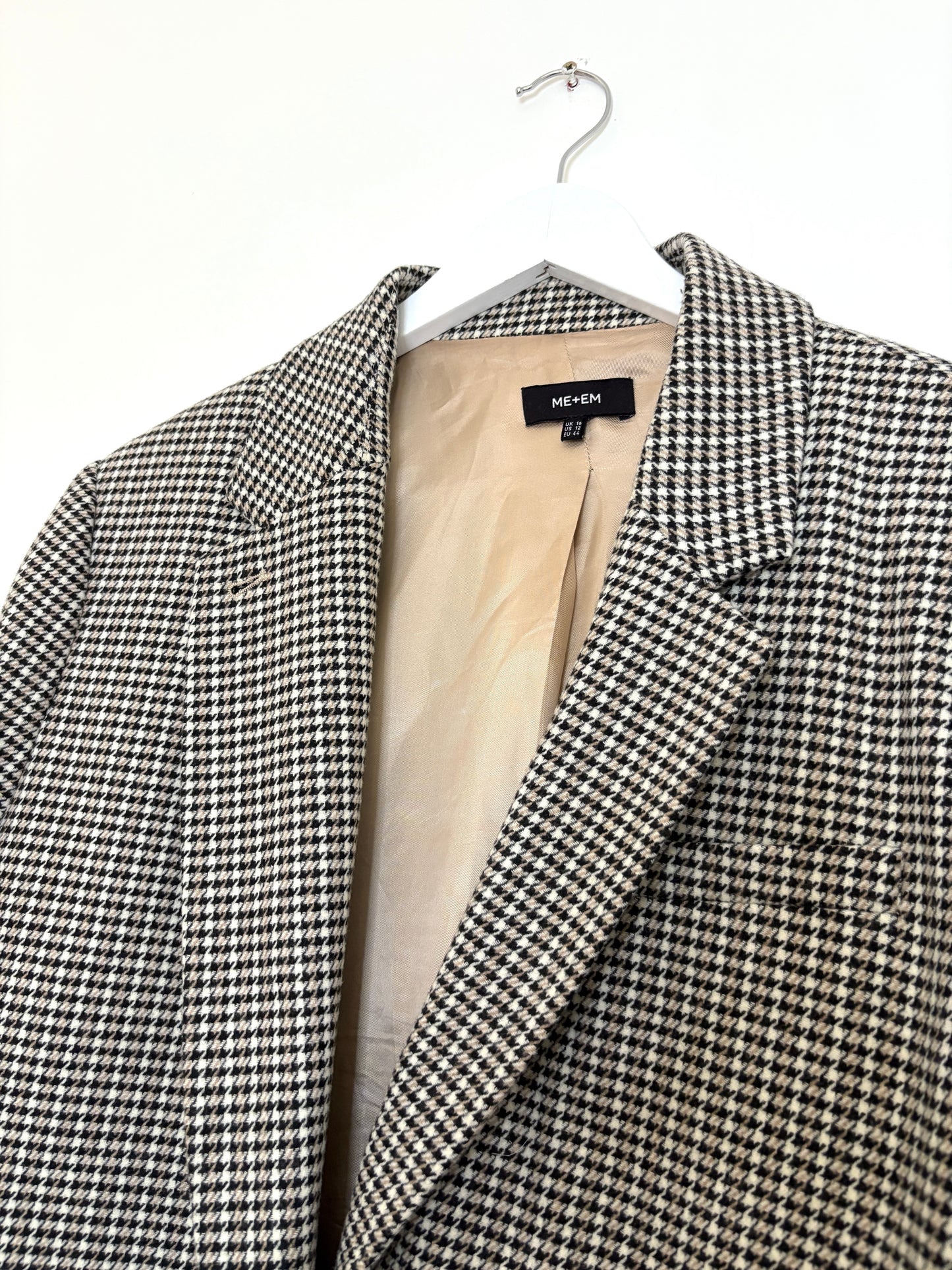 Me+Em Wool Houndstooth Blazer UK 16