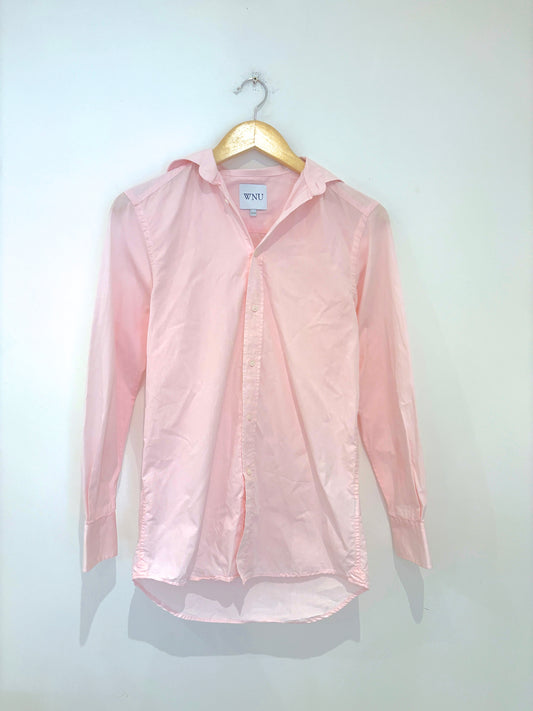 With Nothing Underneath Pink Cotton Shirt
