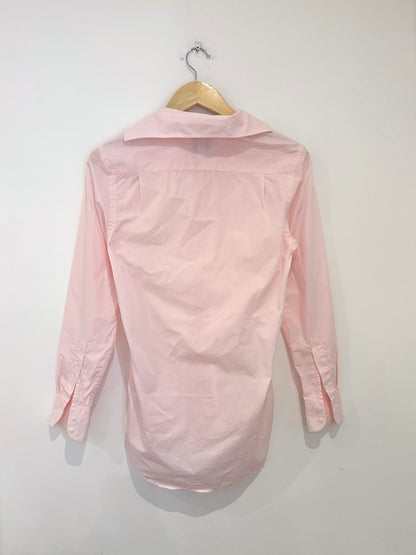 With Nothing Underneath Pink Cotton Shirt XXS