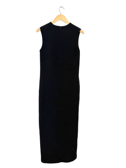 Raey Crepe Black Boxy V-neck Shift Dress UK 6