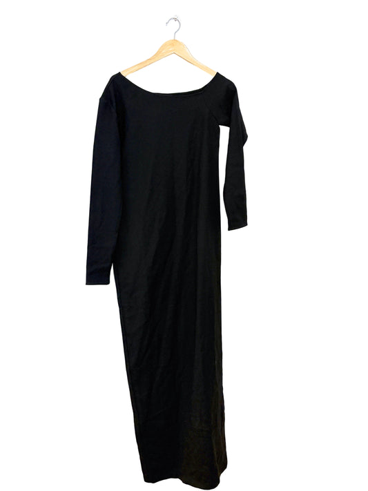 Beare Park One Shoulder Maxi Black Crepe Dress