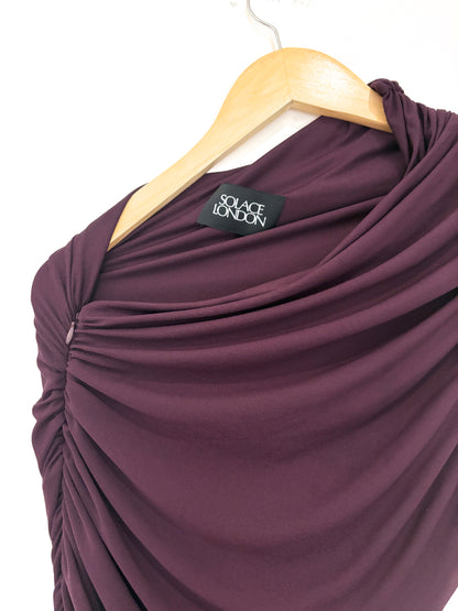 Solace Amaya Plum Midi Dress UK 10