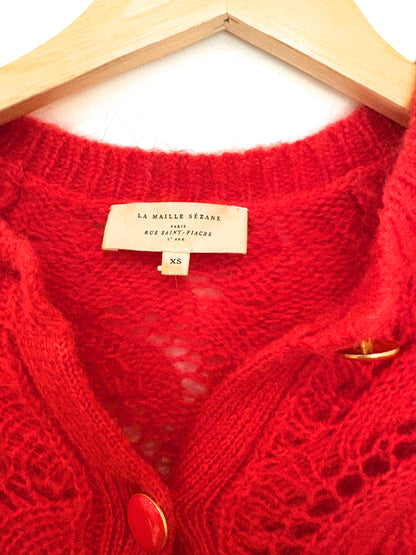 Sézane Red Wool Cardigan XS