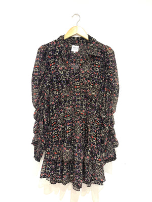 Misa Los Angeles Tiered Printed Mini Dress S